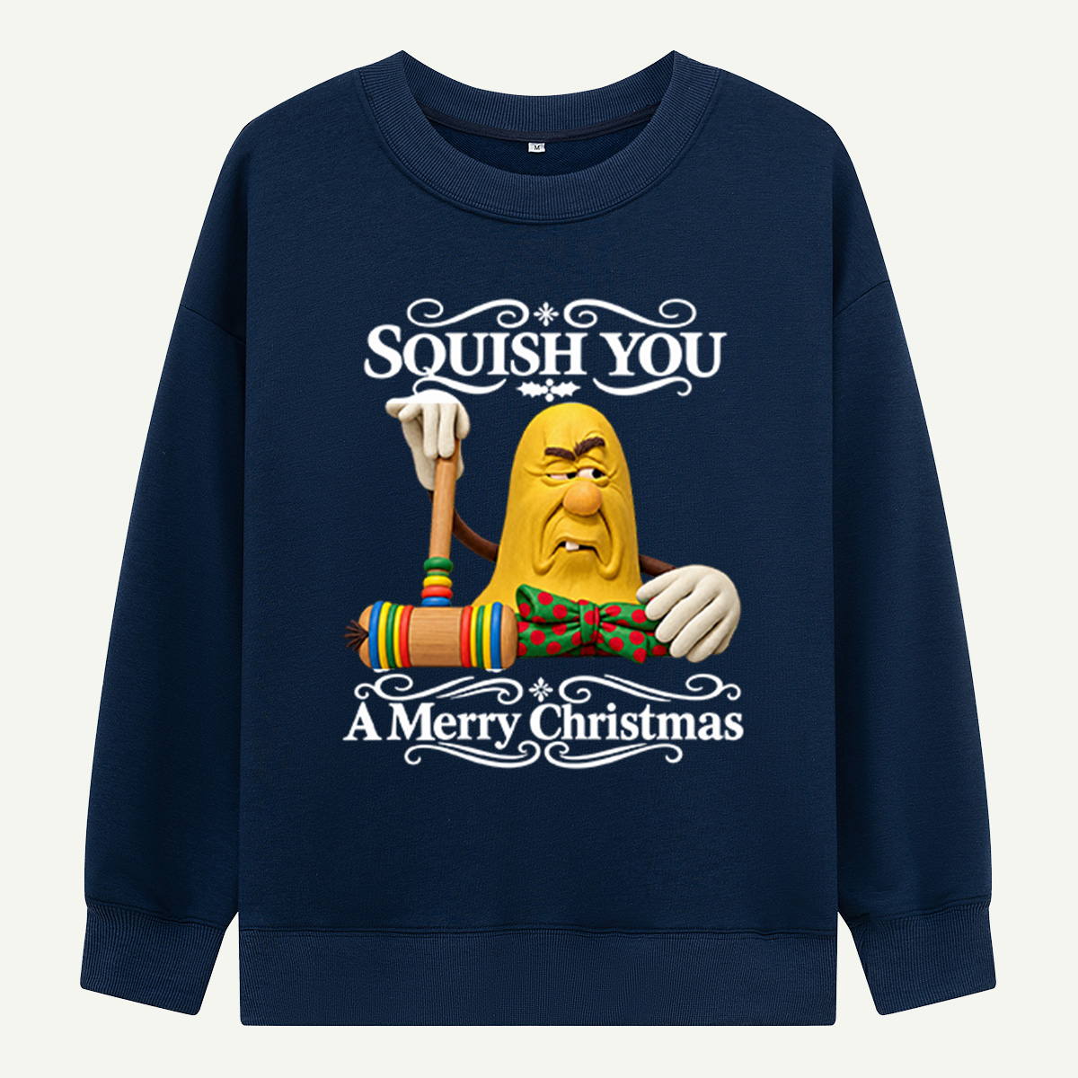 Squish You A Merry Christmas Funny Grumpy Banana Sweatshirts