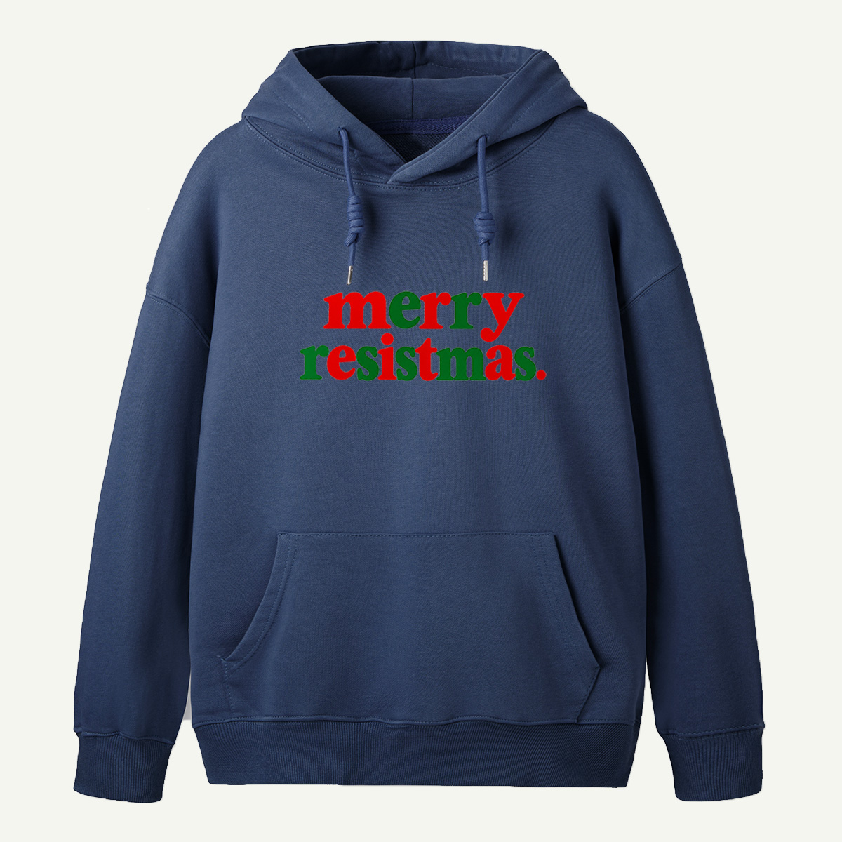 Merry Resistmas Minimalist Red And Green Holiday Typography Hoodie