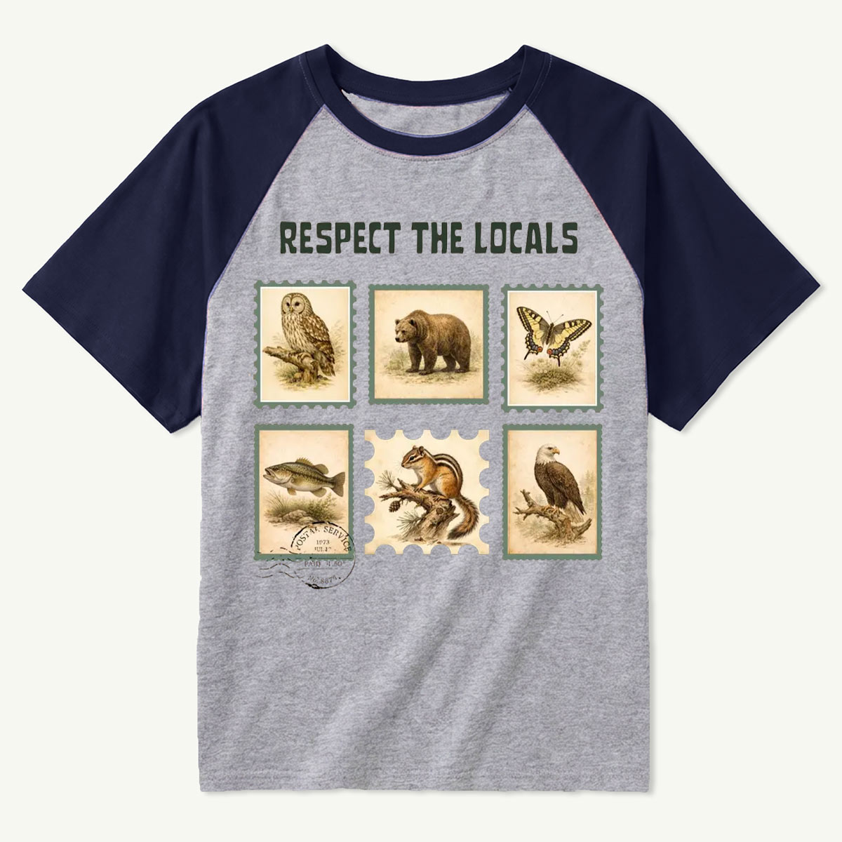 Respect The Locals Earth Day Wildlife Raglan T-Shirt