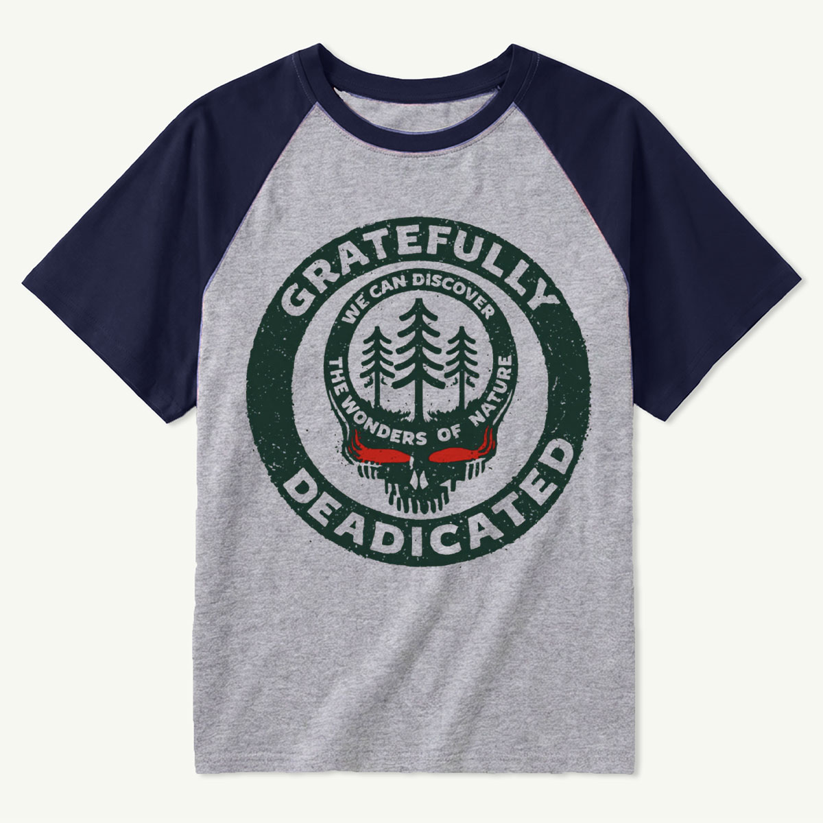 Gratefully Deadicated Stealie Grateful Dead Lightning Tree Raglan T-Shirt
