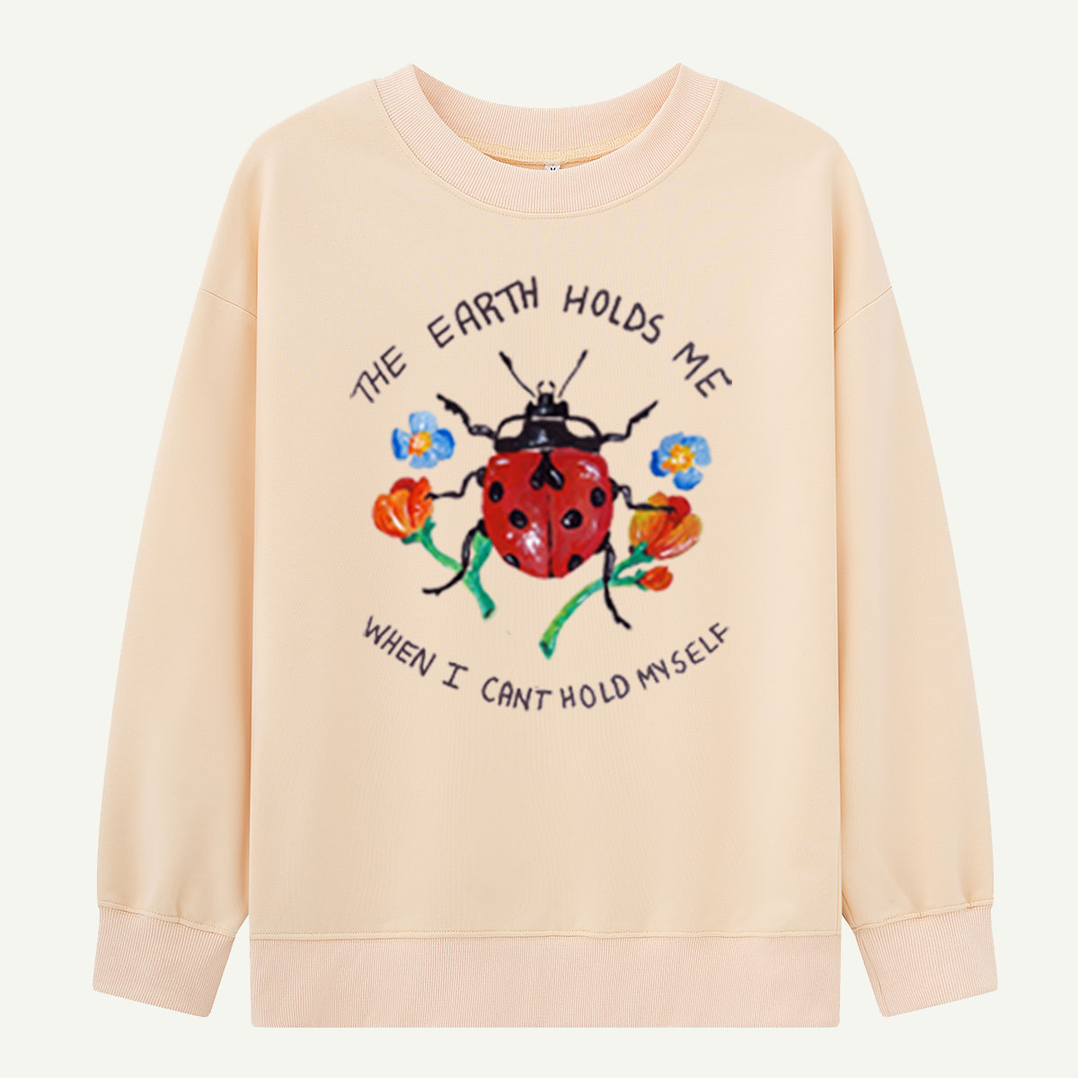 Earth Holds Me Ladybug Comfort Sweatshirts