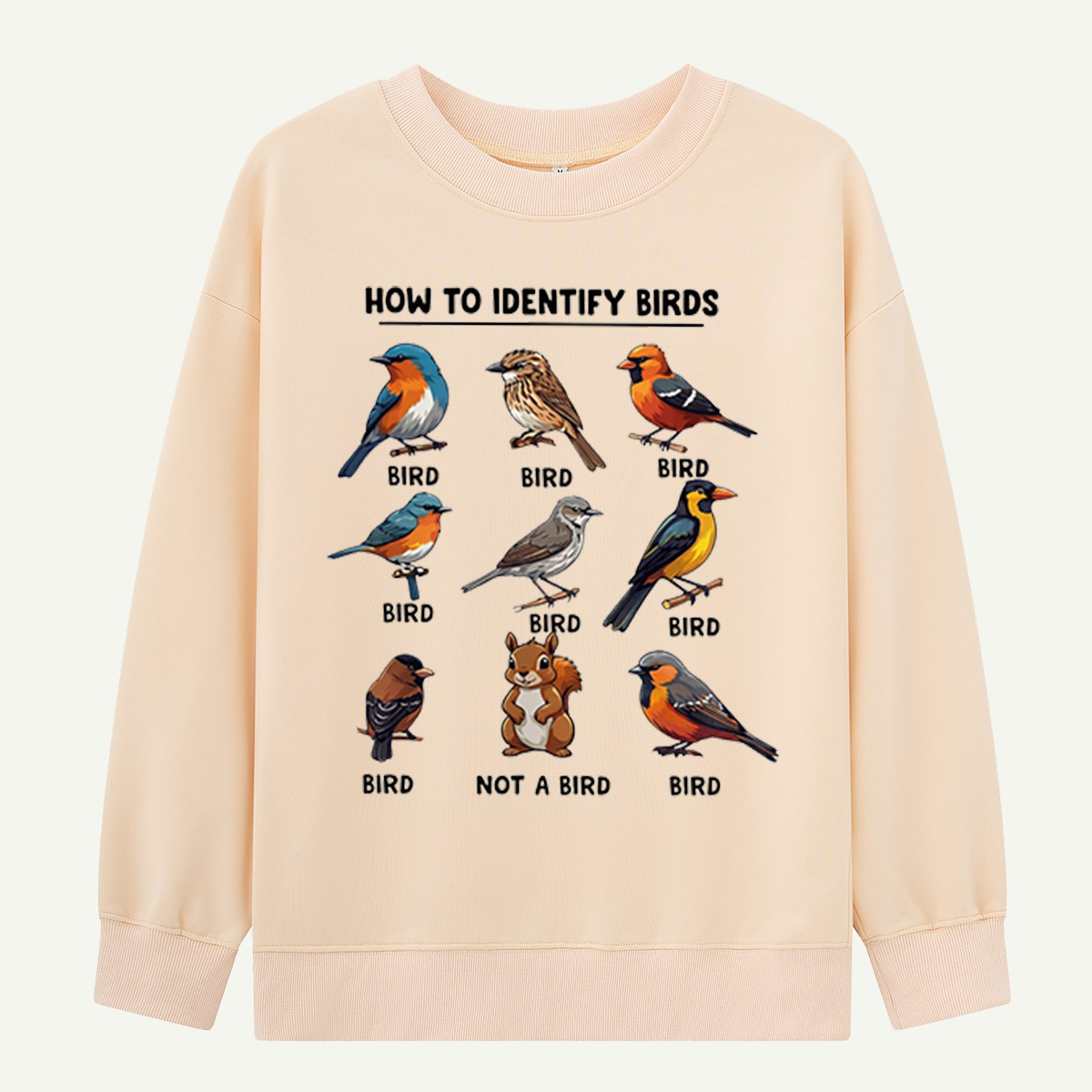Funny Bird How to Identify Birds Sweatshirts