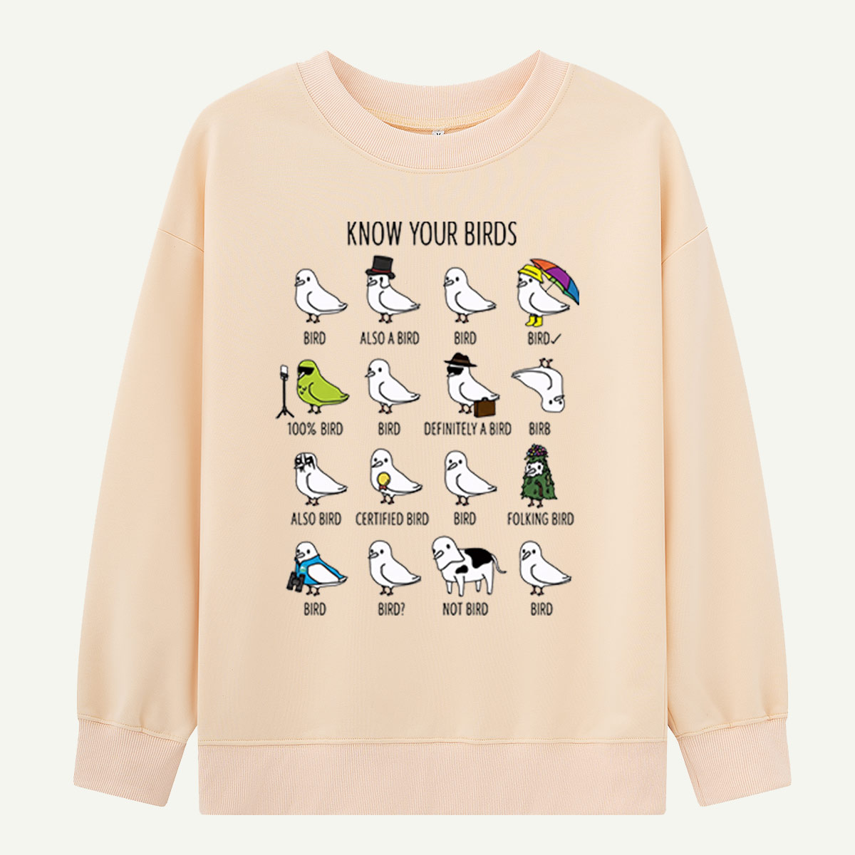 Know Your Birds Bird Chart Sweatshirts