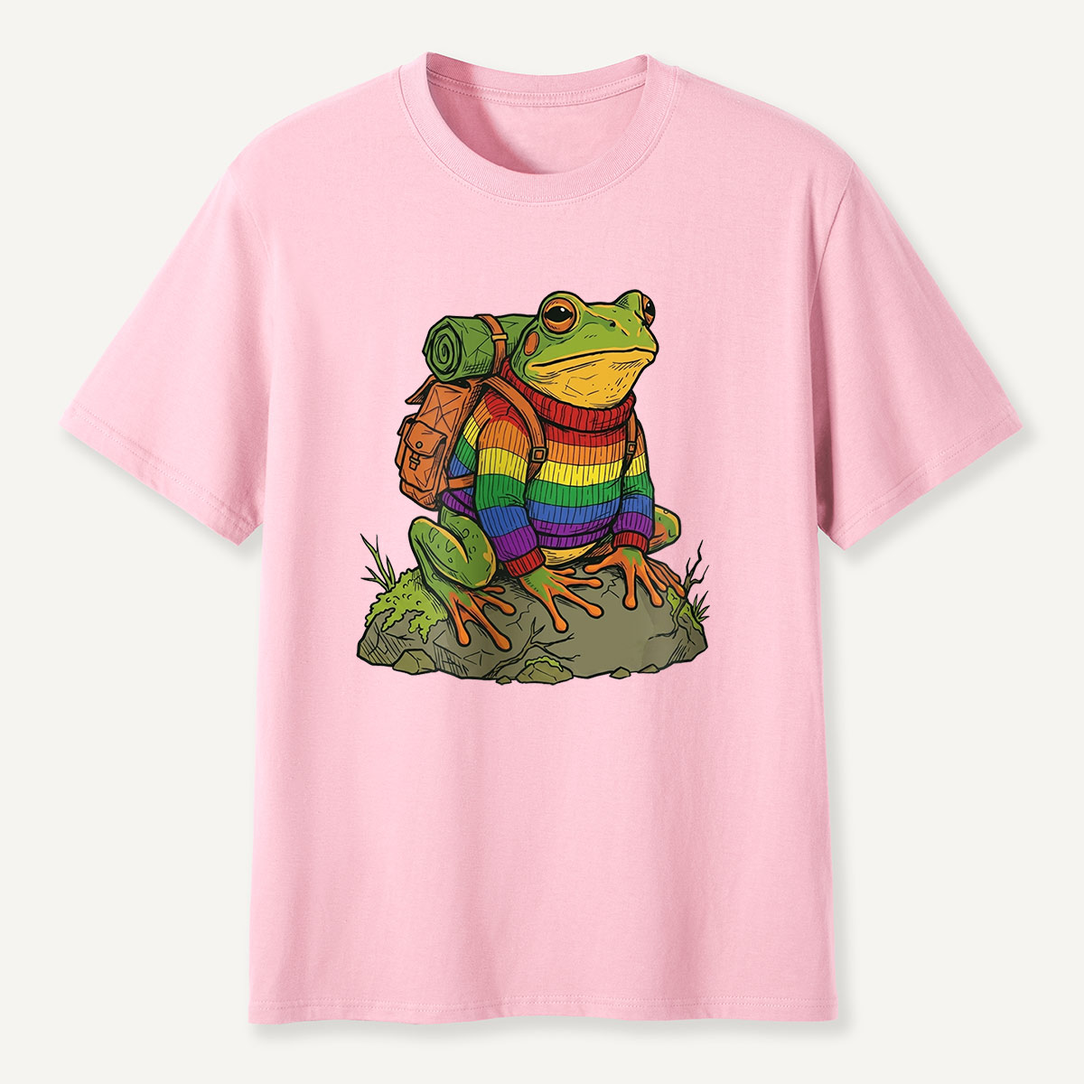 Frog Rainbow Backpack T-Shirt