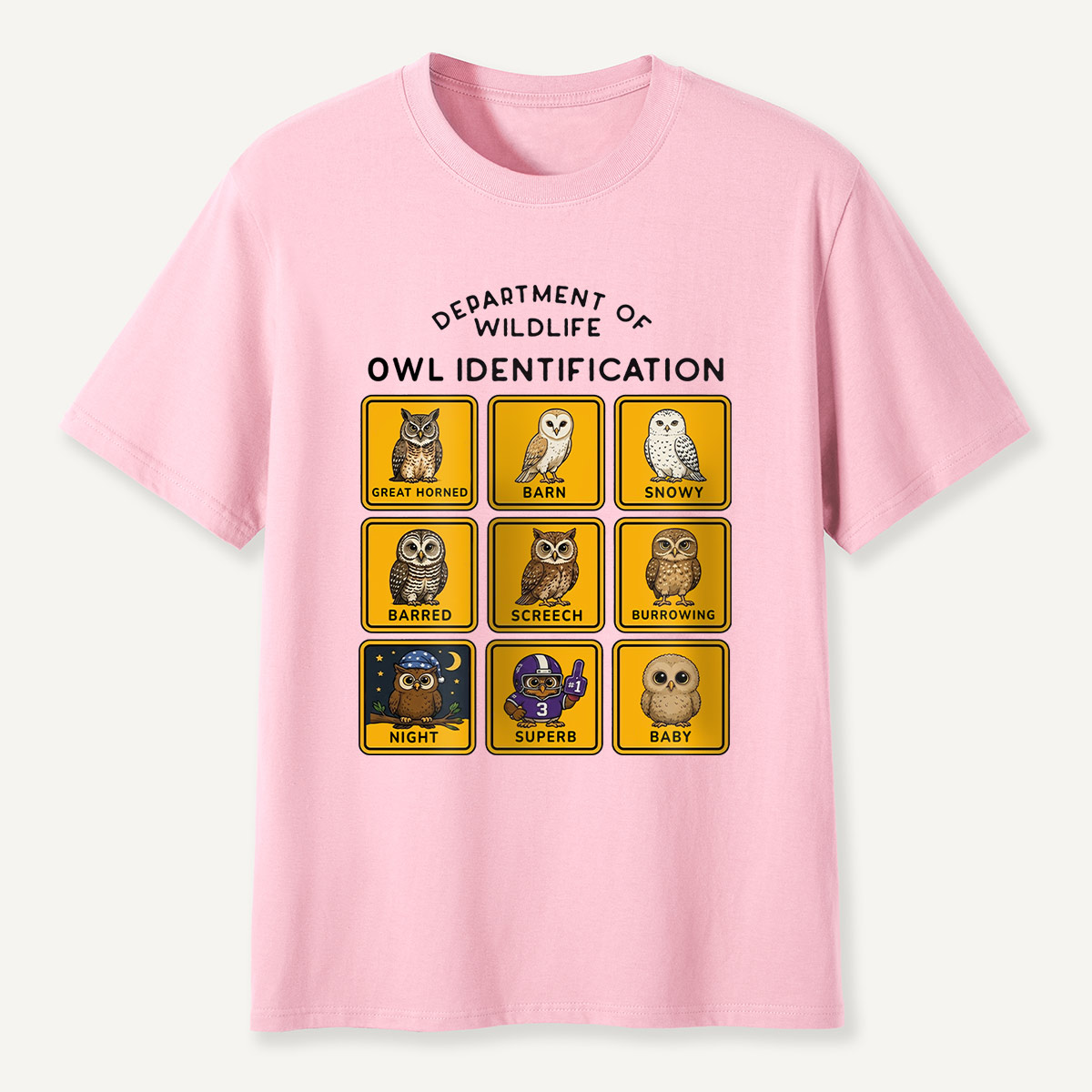 Department of Wildlife Owl Identification T-Shirt