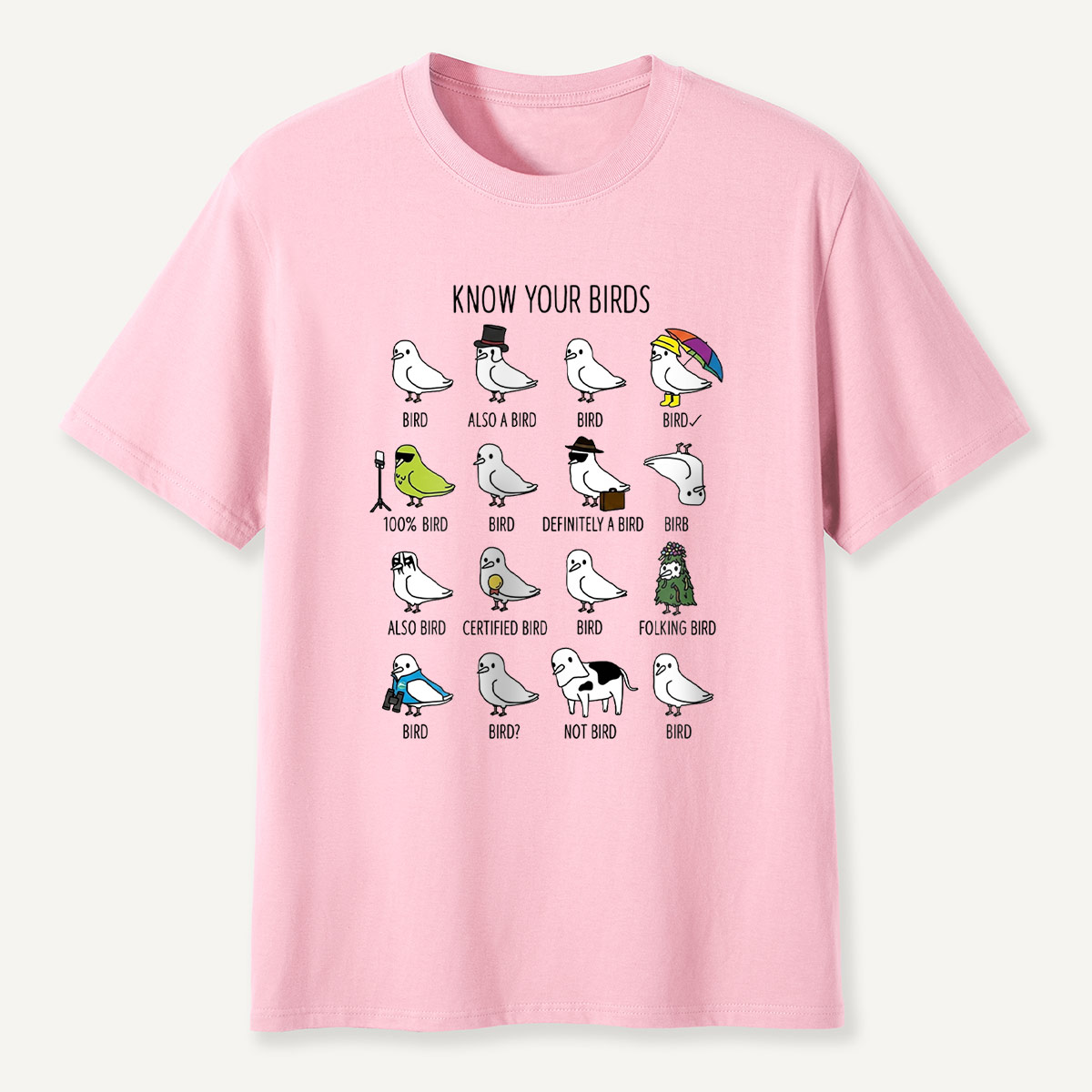 Know Your Birds Bird Chart T-shirt