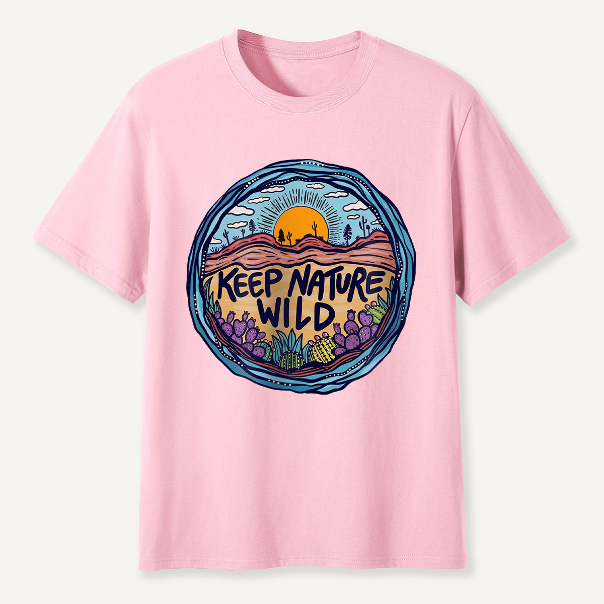 Desert Sunset Nature Badge Keep Nature T-Shirt