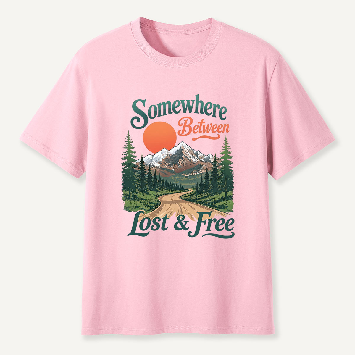 Somewhere Between Lost and Free Mountain Nature T-Shirt