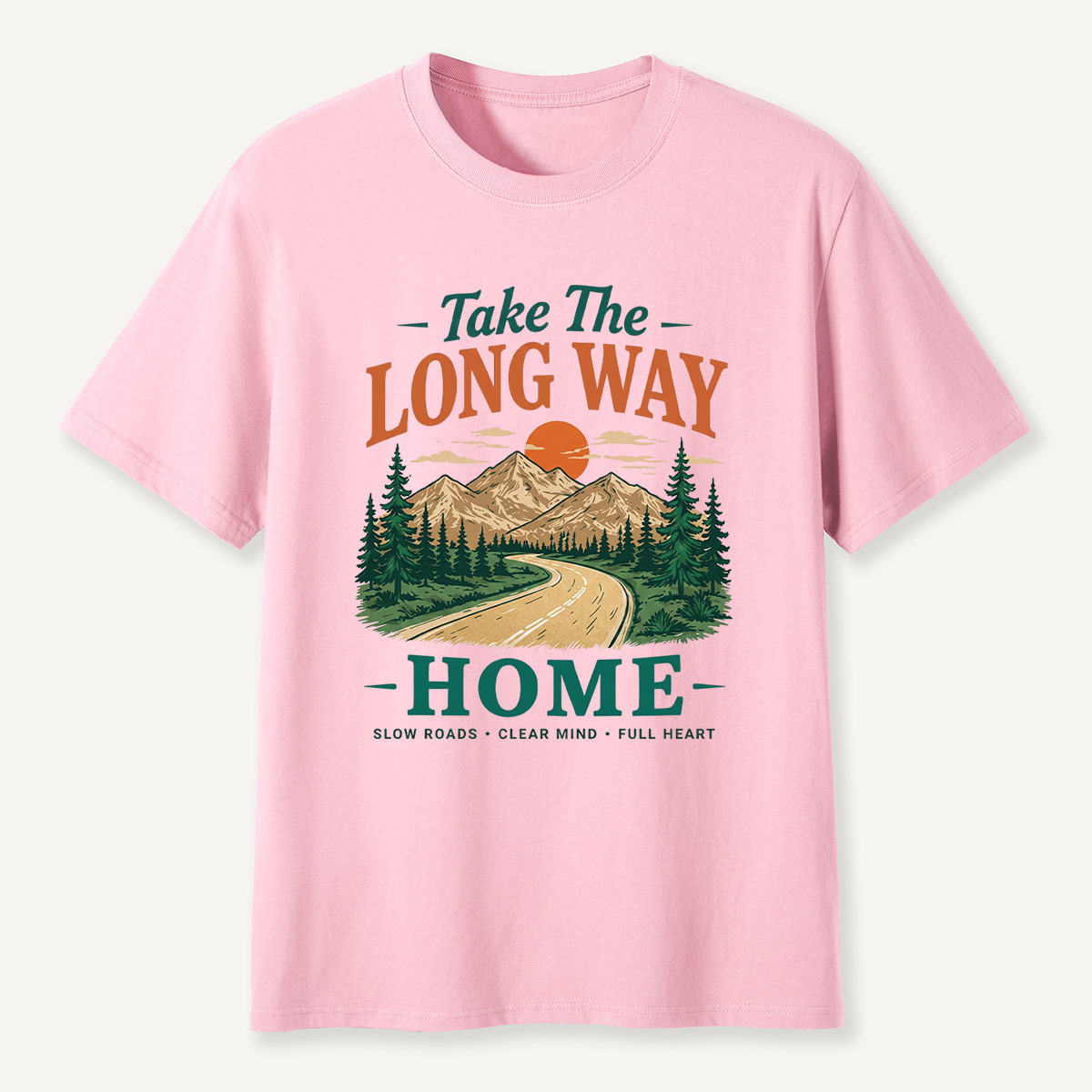 Take The Long Way Home Mountain Road T-Shirt