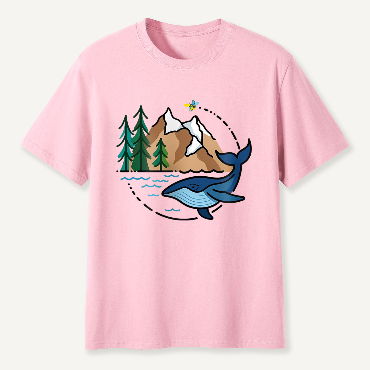 Whale & Mountain Forest T-Shirt
