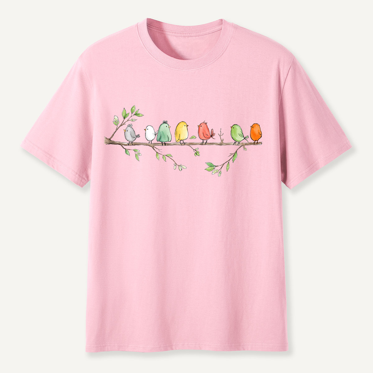 Colorful Songbirds On Branch T-Shirt