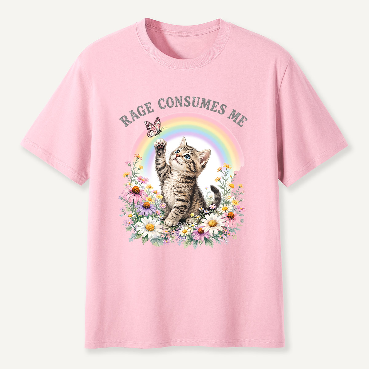 Rainbow Garden Cat T-Shirt