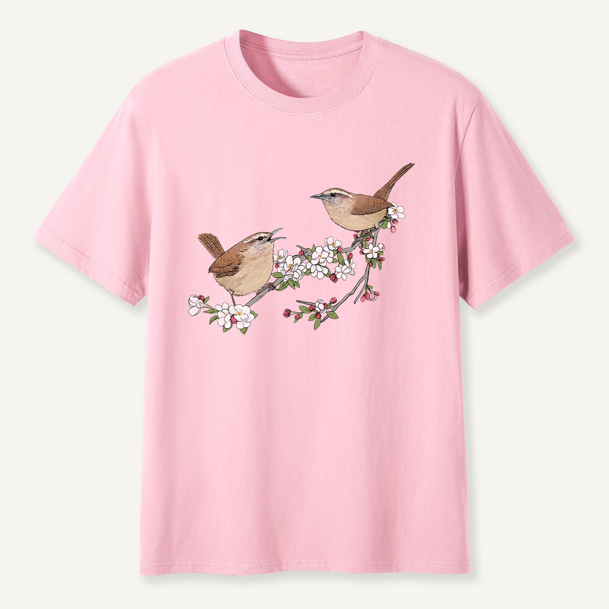 Songbirds On Blooming Branch Nature T-Shirt