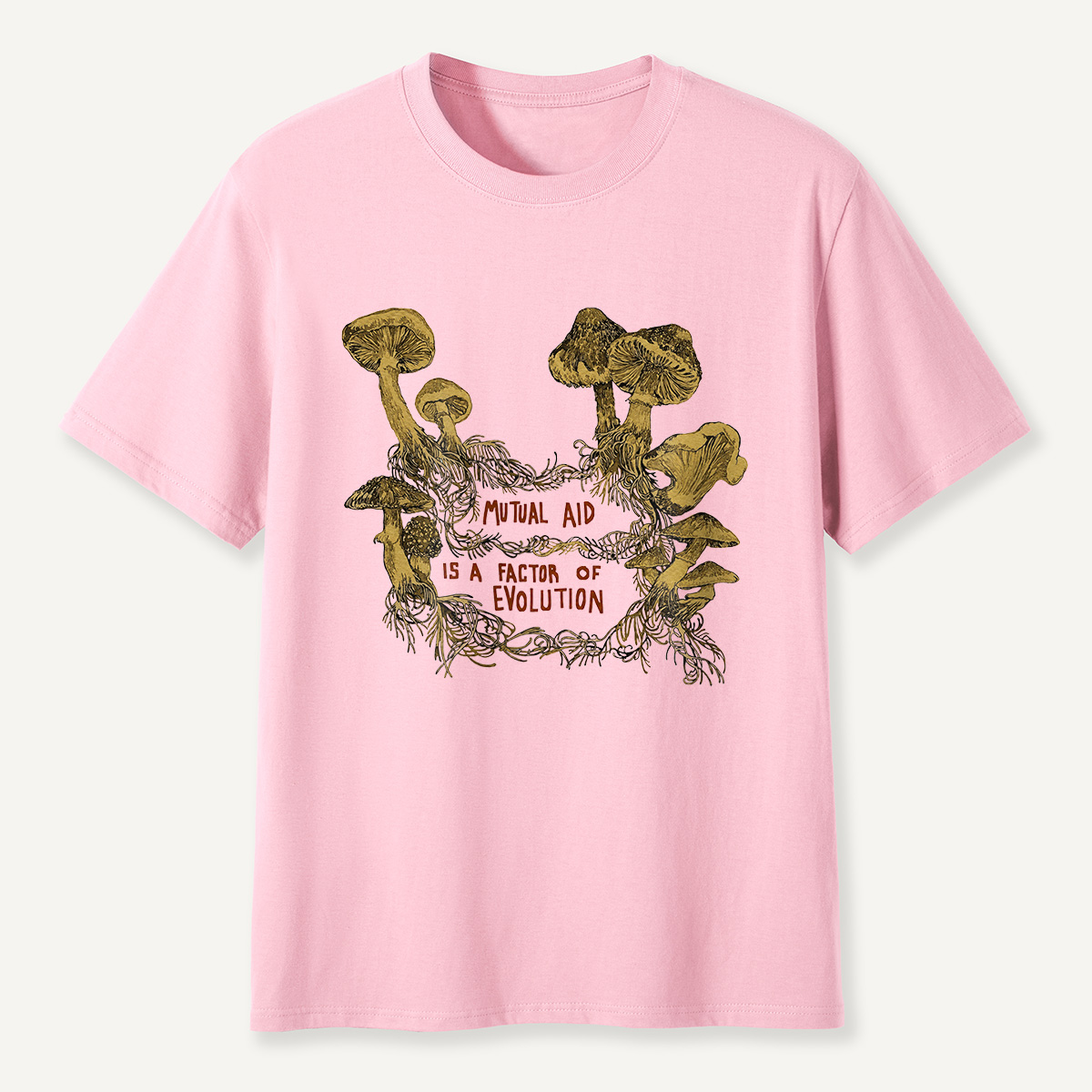 Mutual Aid Mushroom Evolution T-Shirt
