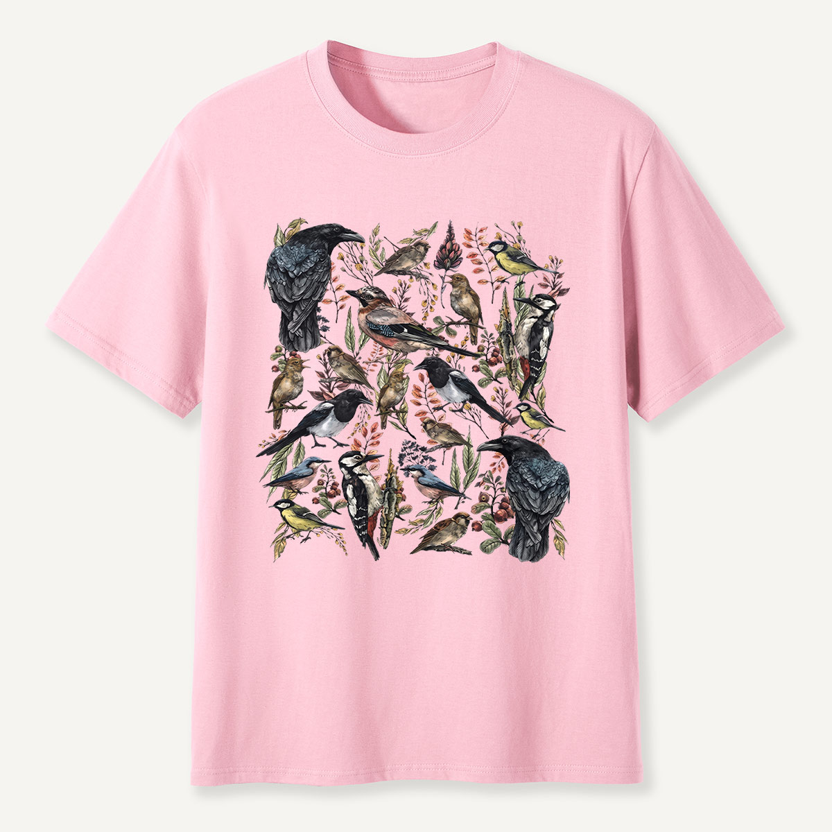 Vintage Wild Birds Botanical T-Shirt