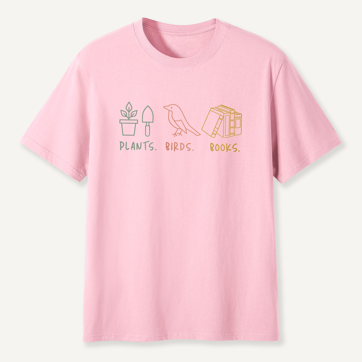 MDCTBYWY26071707Plants, Birds,Books T-Shirt