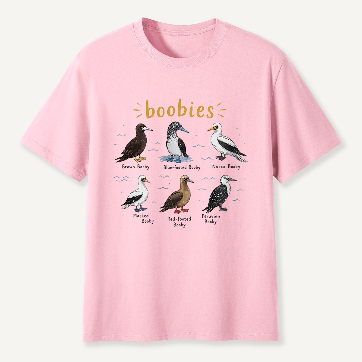 MDCTBYWY26072002 Boobies Bird Species Guide T-Shirt