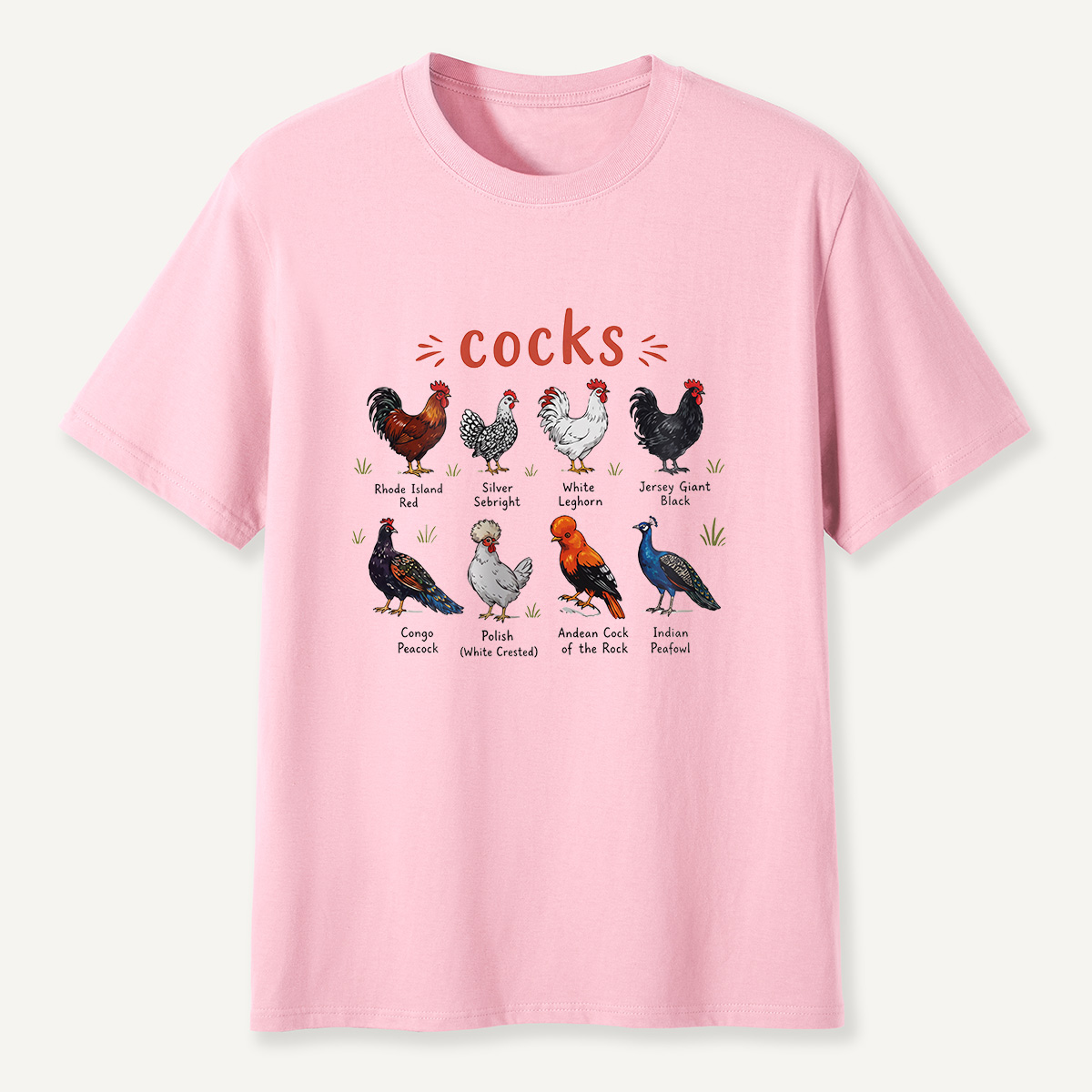 MDCTBYWY26072004 Cocks of the World Illustrated T-Shirt