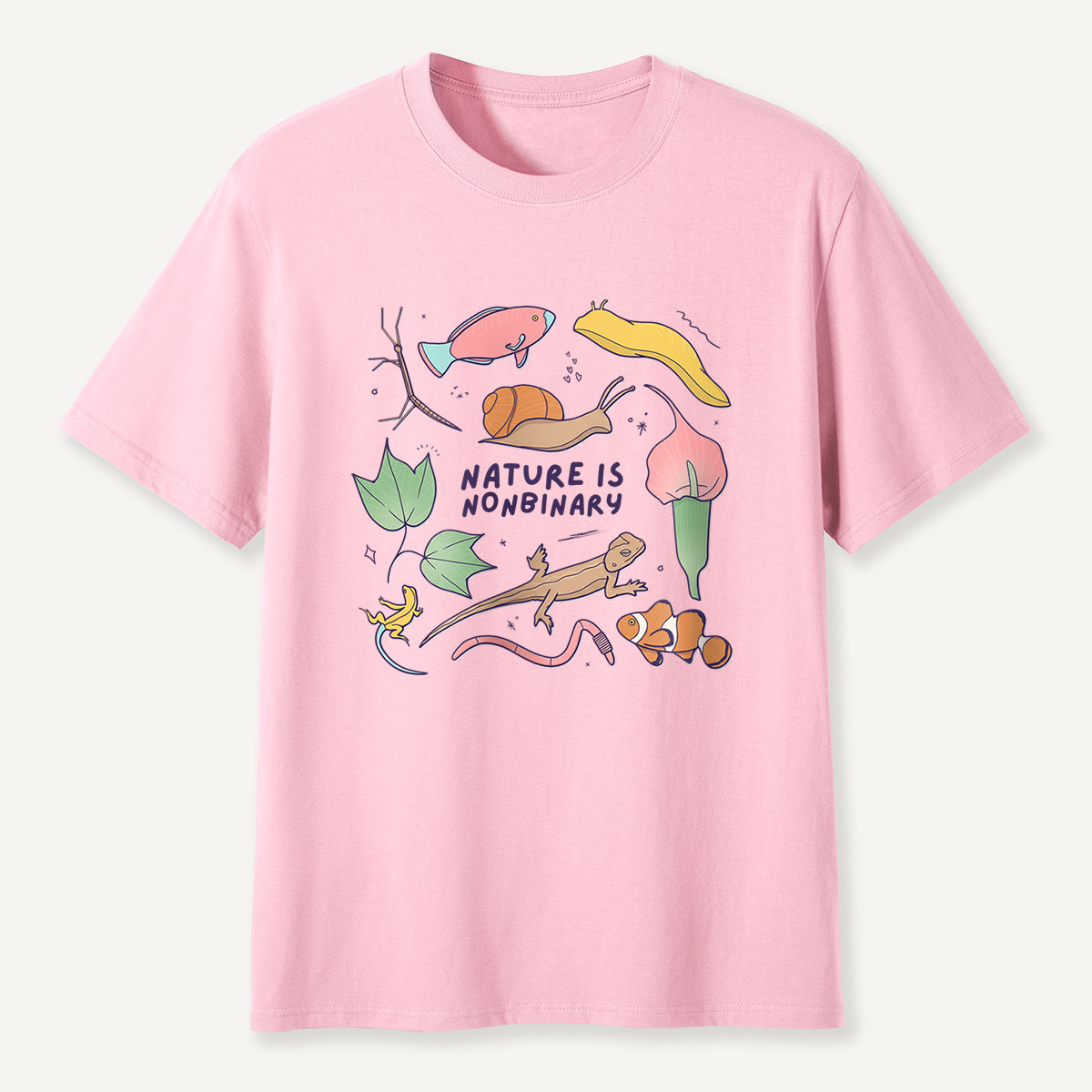 MDCTBYWY26072405 Nature is Nonbinary T-Shirt