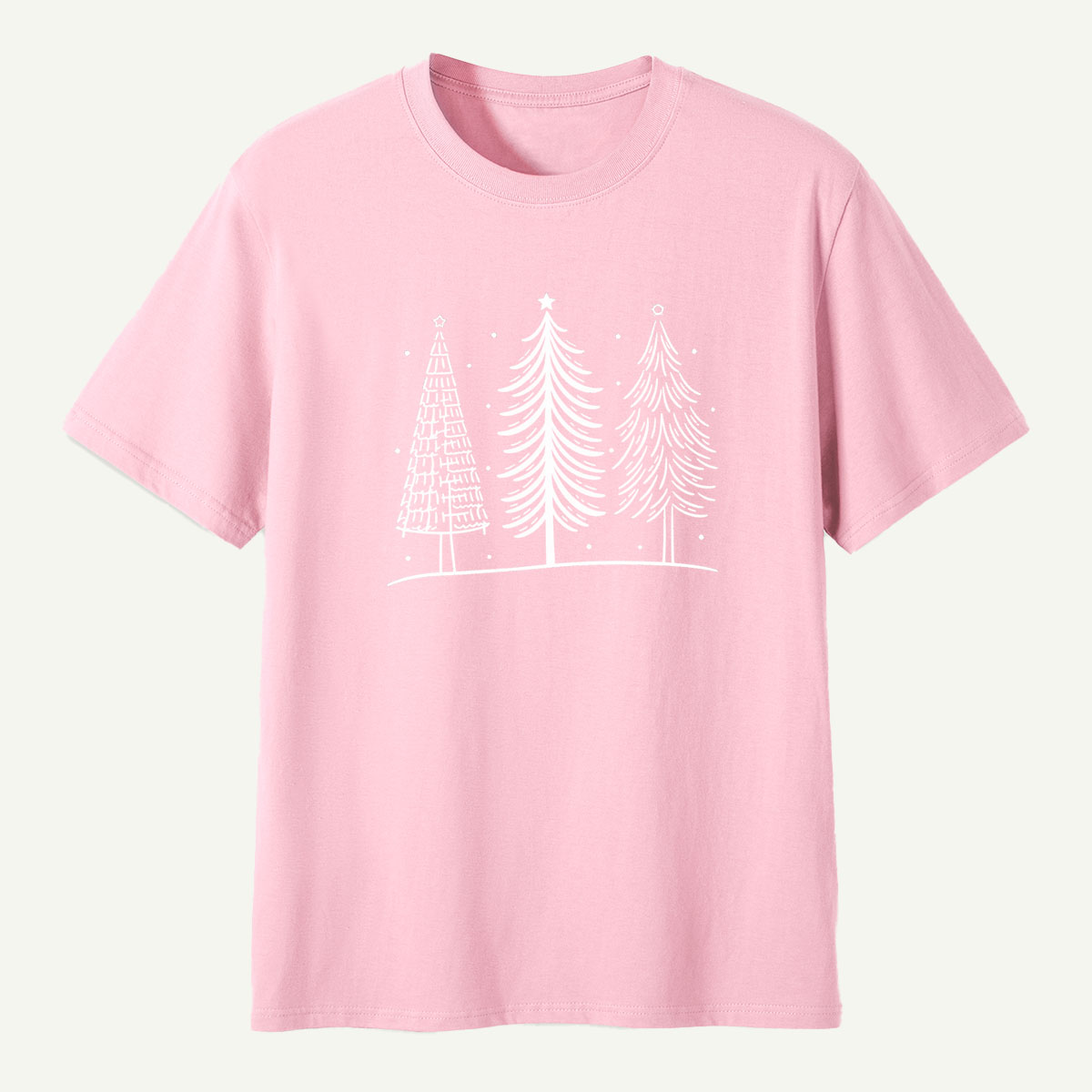 Hand Drawn Winter Christmas Tree Trio T-Shirt