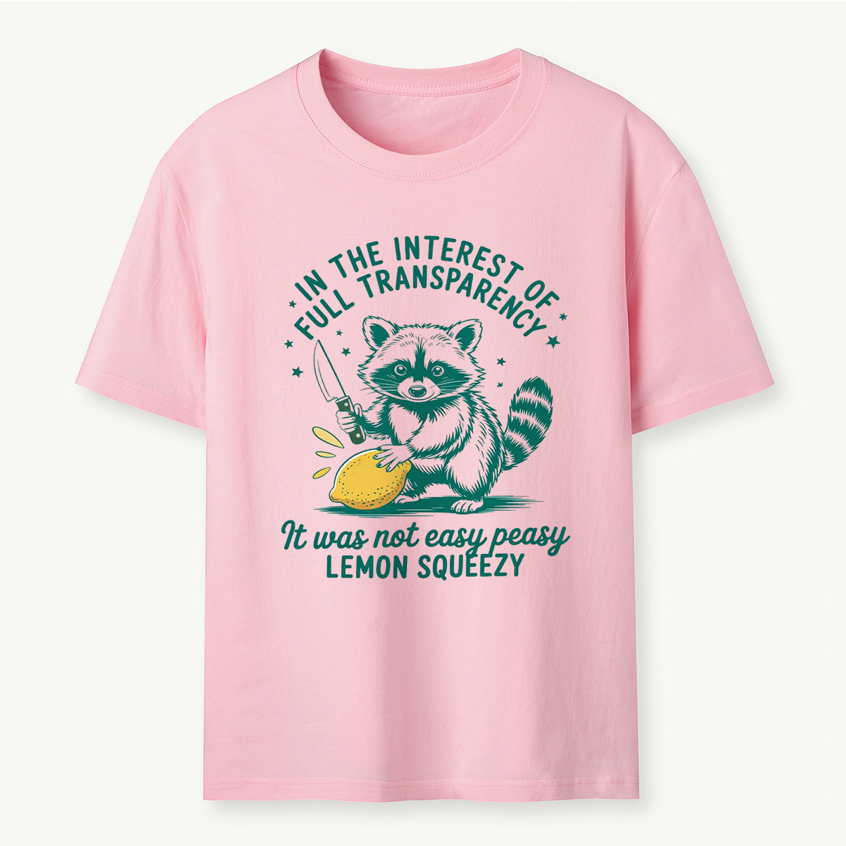 Transparency Raccoon Lemon Squeezy Humor T‑Shirt