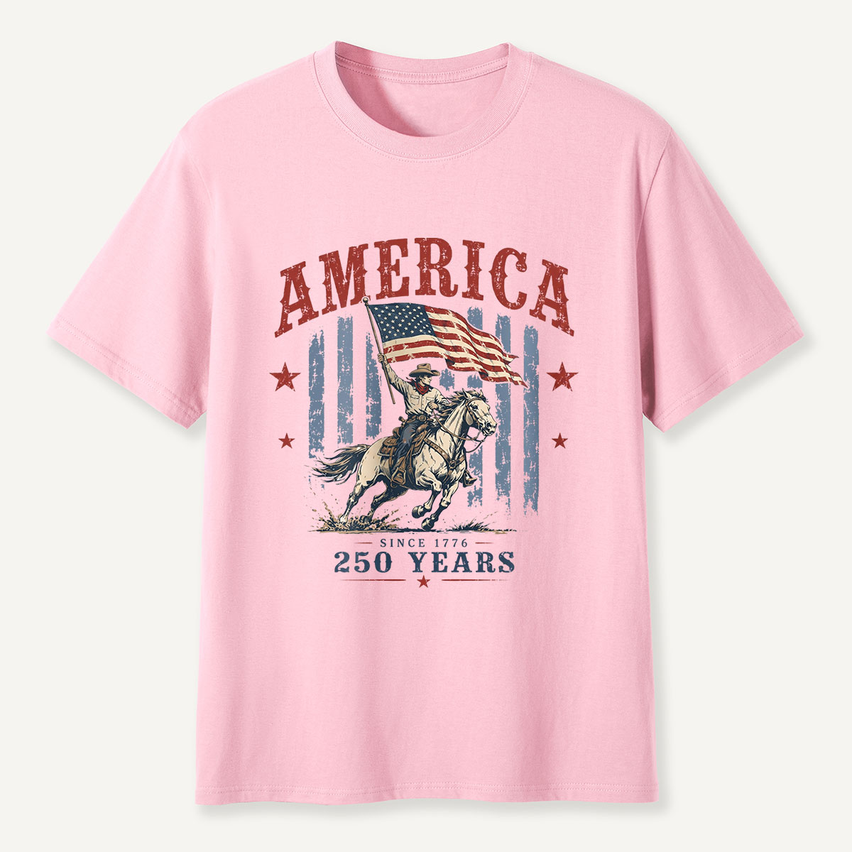 America Since 1776 250 Years Cowboy Riding Horse Flag T‑Shirt