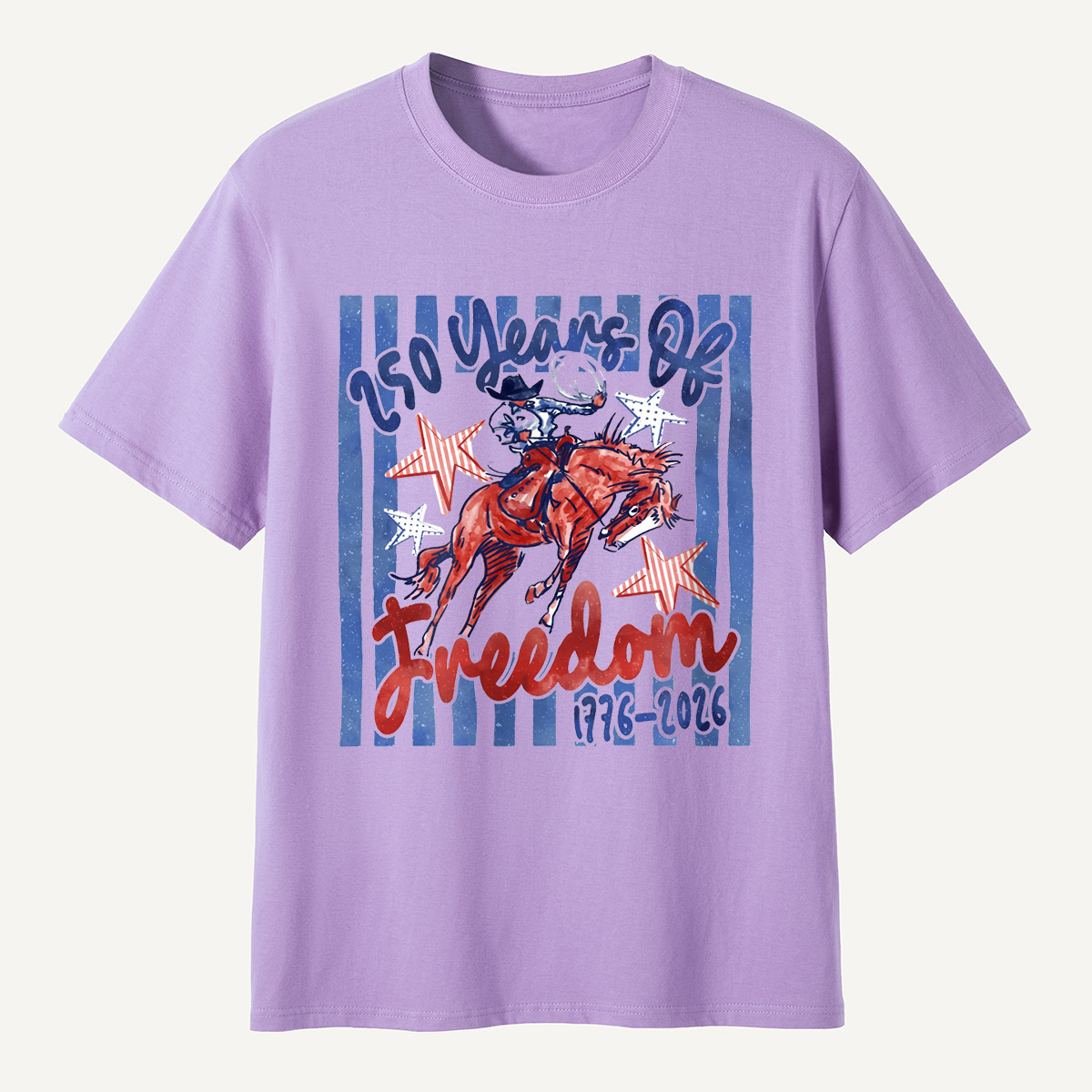 Retro Patriotic Cowboy Horse Riding Freedom T-Shirt