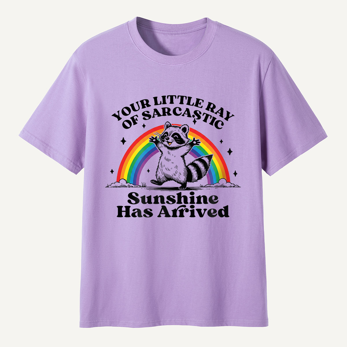 Funny Raccoon Sarcastic Sunshine Rainbow T-Shirt