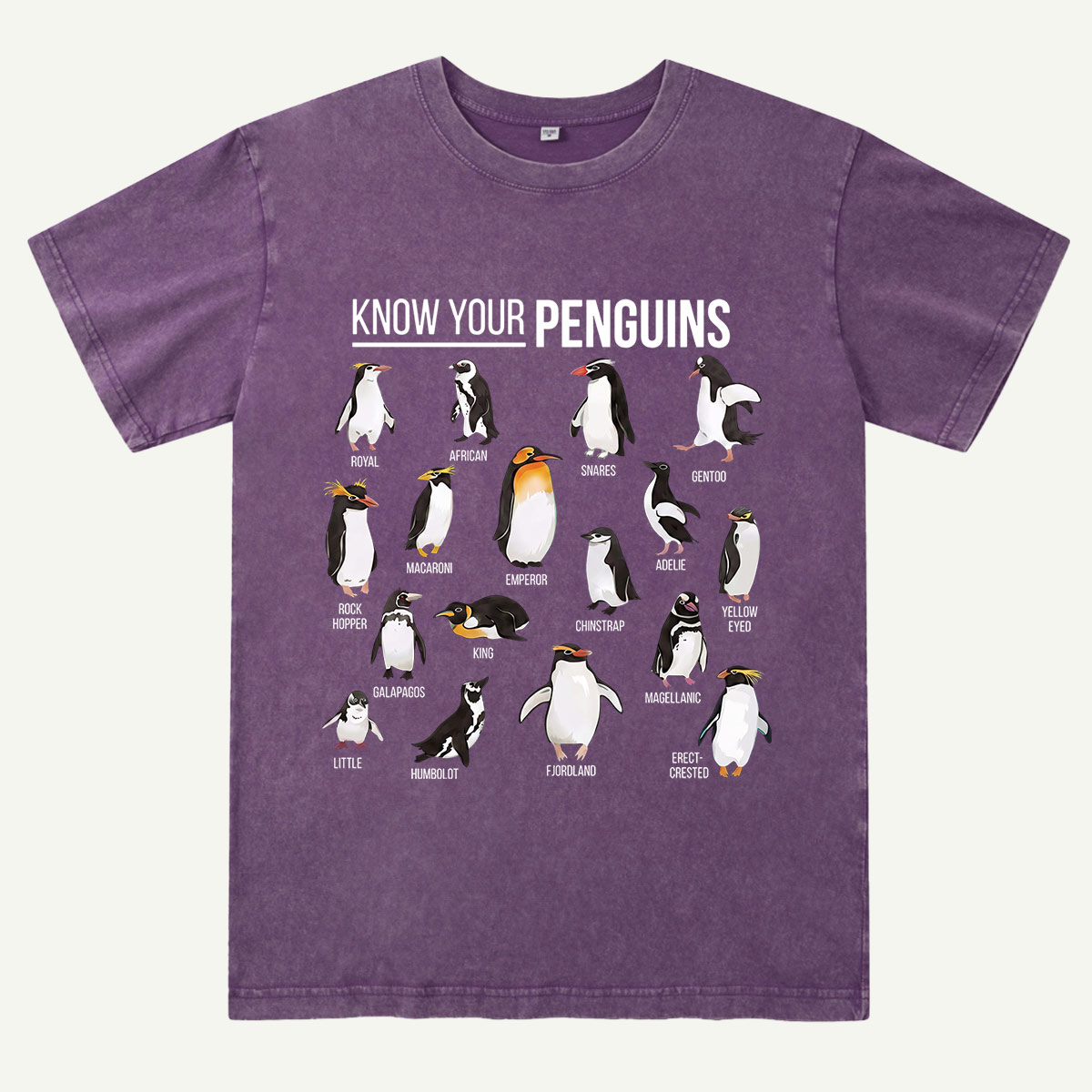 Know Your Penguins Washed T-Shirt