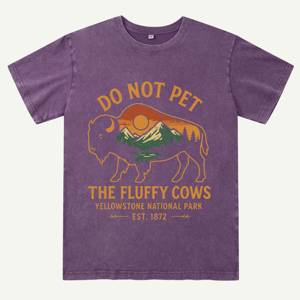 Do Not Pet The Fluffy Cows Buffalo Yellowstone National Park Washed T-Shirt