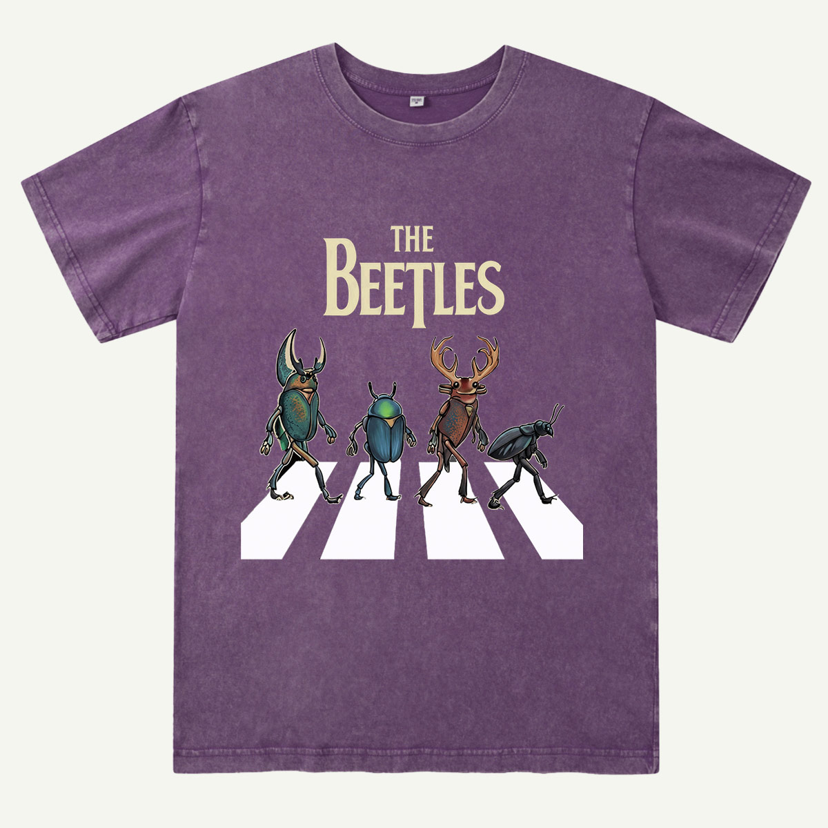 The Beetles Funny Insect Band Washed T-Shirt