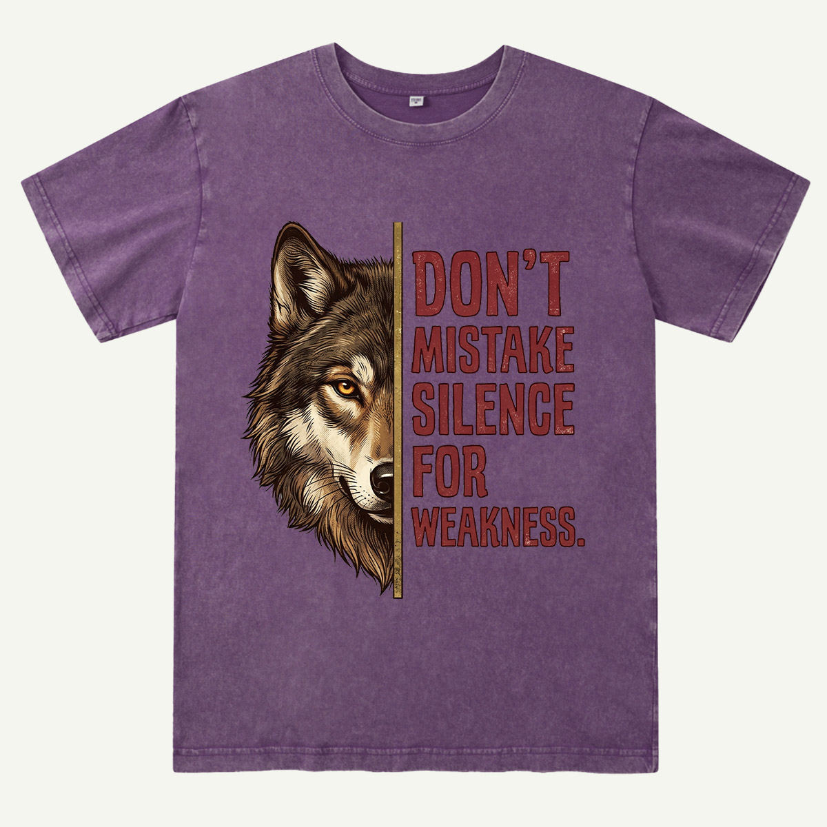 Predator Wolf Face Washed T-Shirt