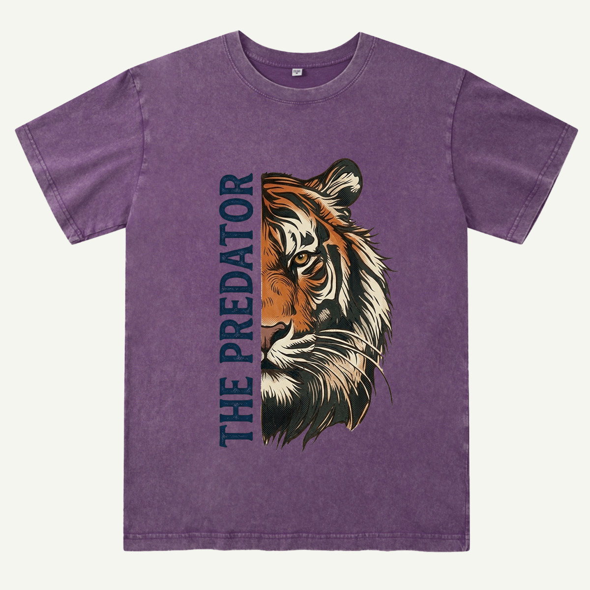 Half Face Tiger Predator Washed T-Shirt