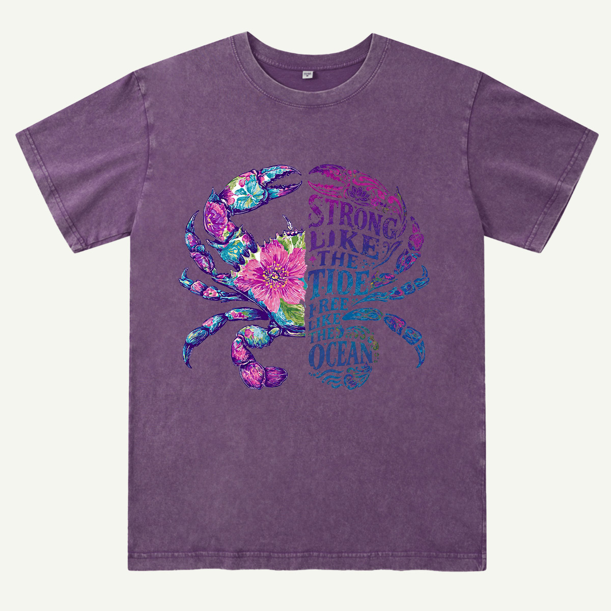 Strong Like the Tide Crab Ocean Washed T-Shirt