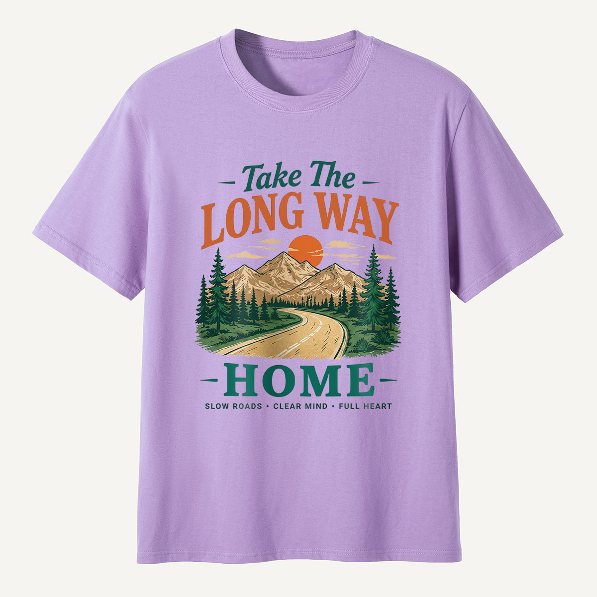 Take The Long Way Home Mountain Road T-Shirt