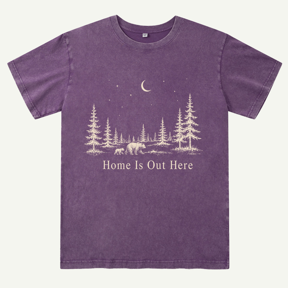 Home Is Out Here Bear Forest Washed T-Shirt