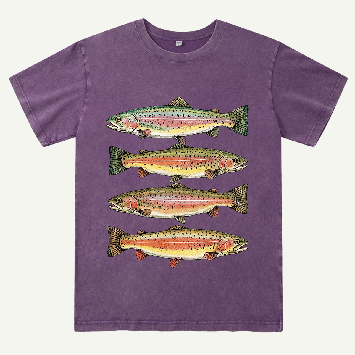 Rainbow Trout Fishing Washed T-Shirt