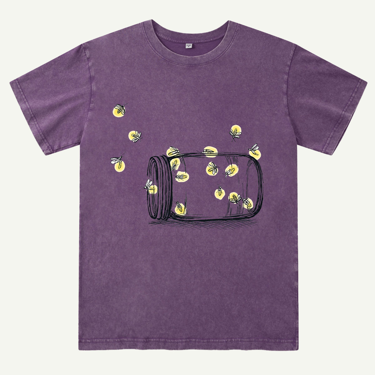 Summer Fireflies in a Jar Washed T-Shirt