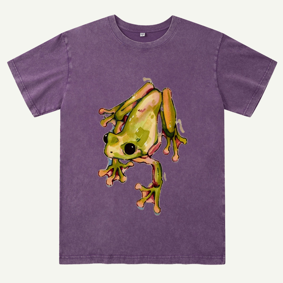 Watercolor Tree Frog Washed T-Shirt