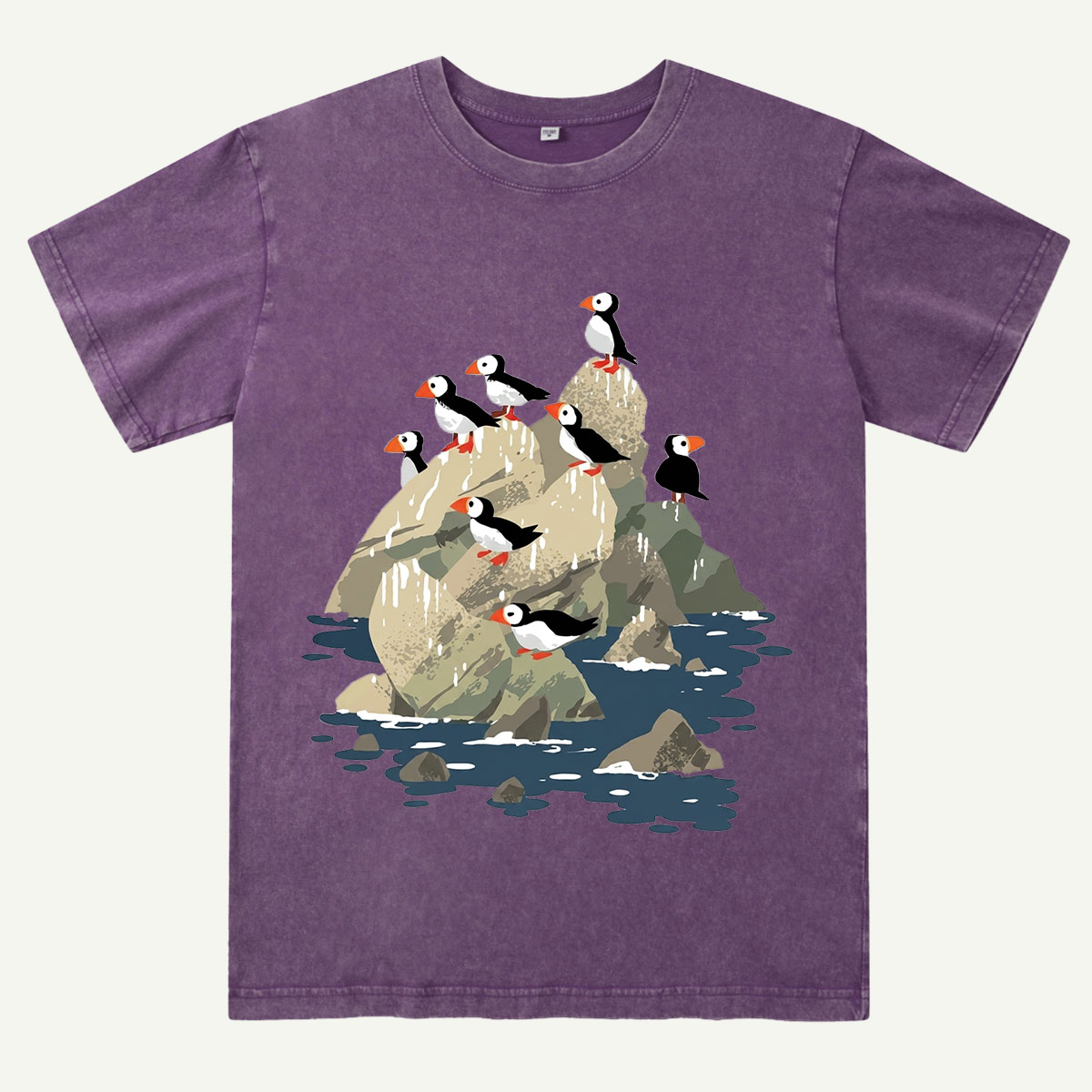 Coastal Wildlife Ocean Bird Washed T-Shirt