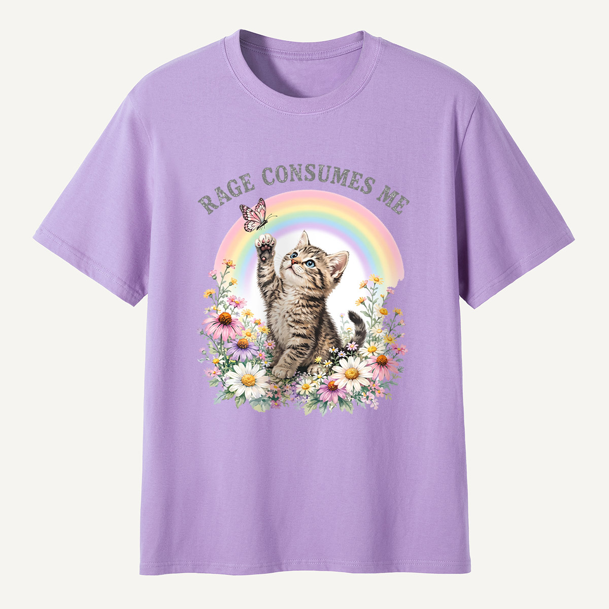 Rainbow Garden Cat T-Shirt