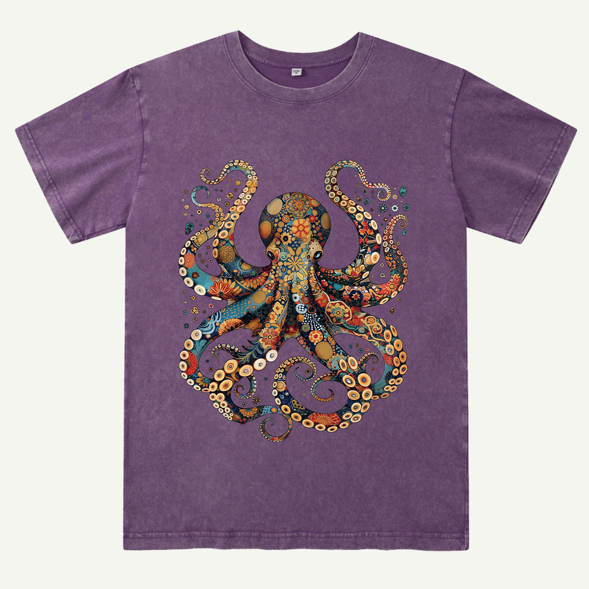 Ocean Octopus Artistic Washed T-Shirt
