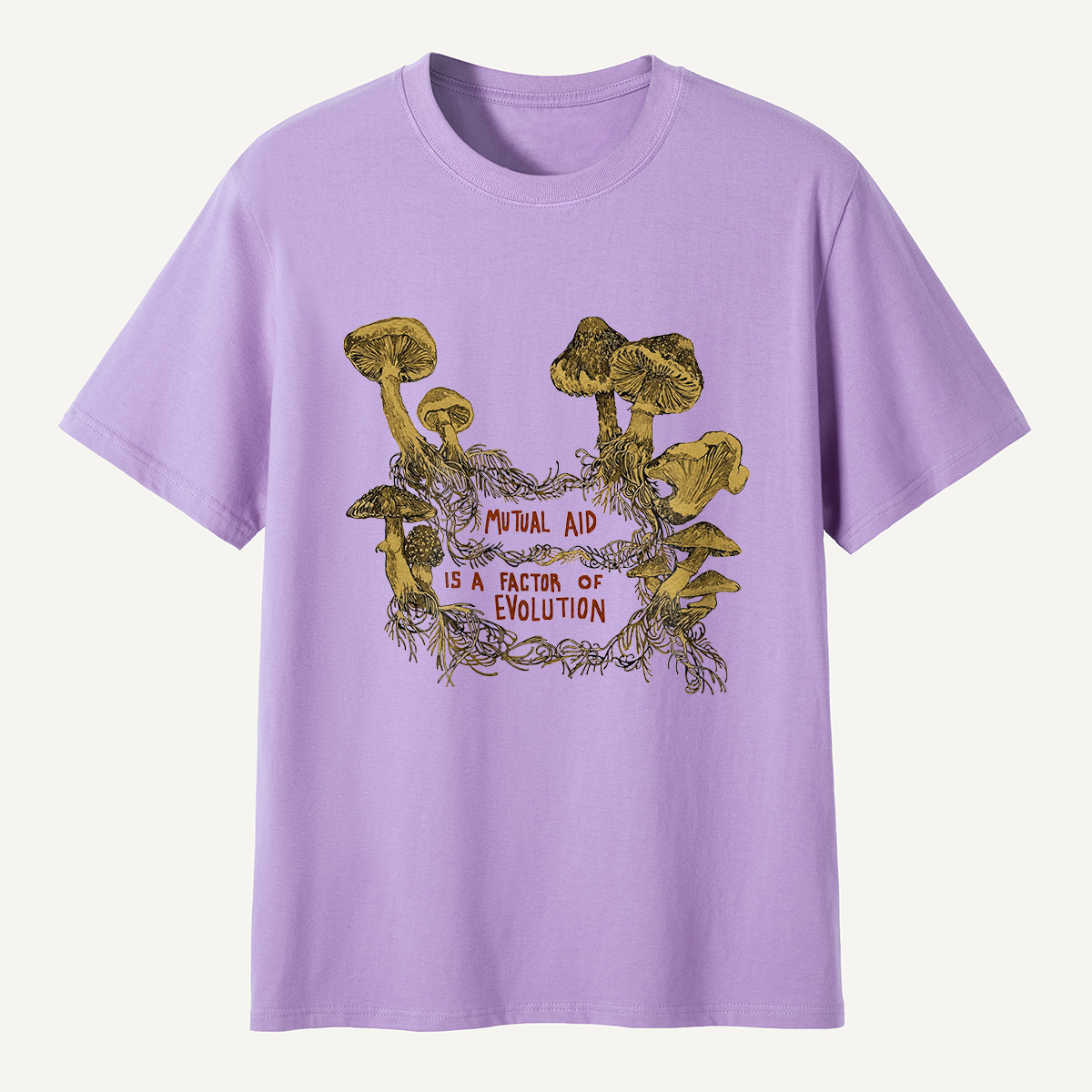 Mutual Aid Mushroom Evolution T-Shirt