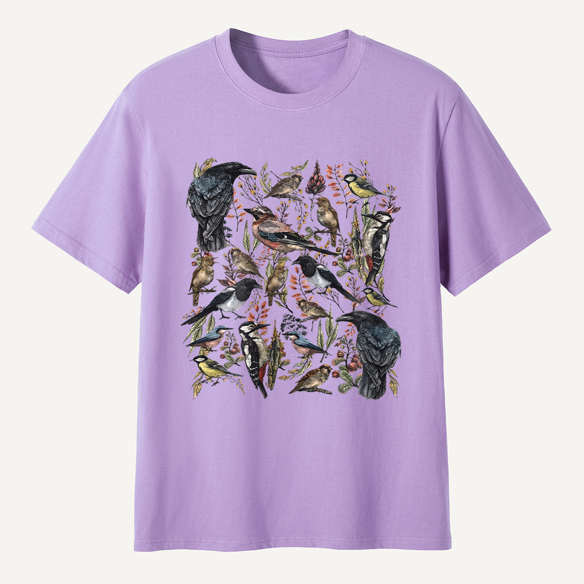 Vintage Wild Birds Botanical T-Shirt