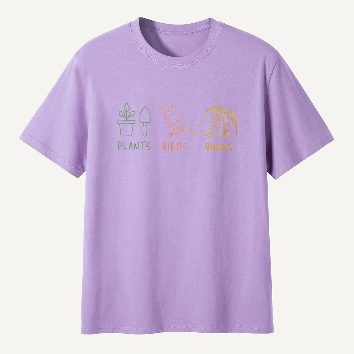 MDCTBYWY26071707Plants, Birds,Books T-Shirt