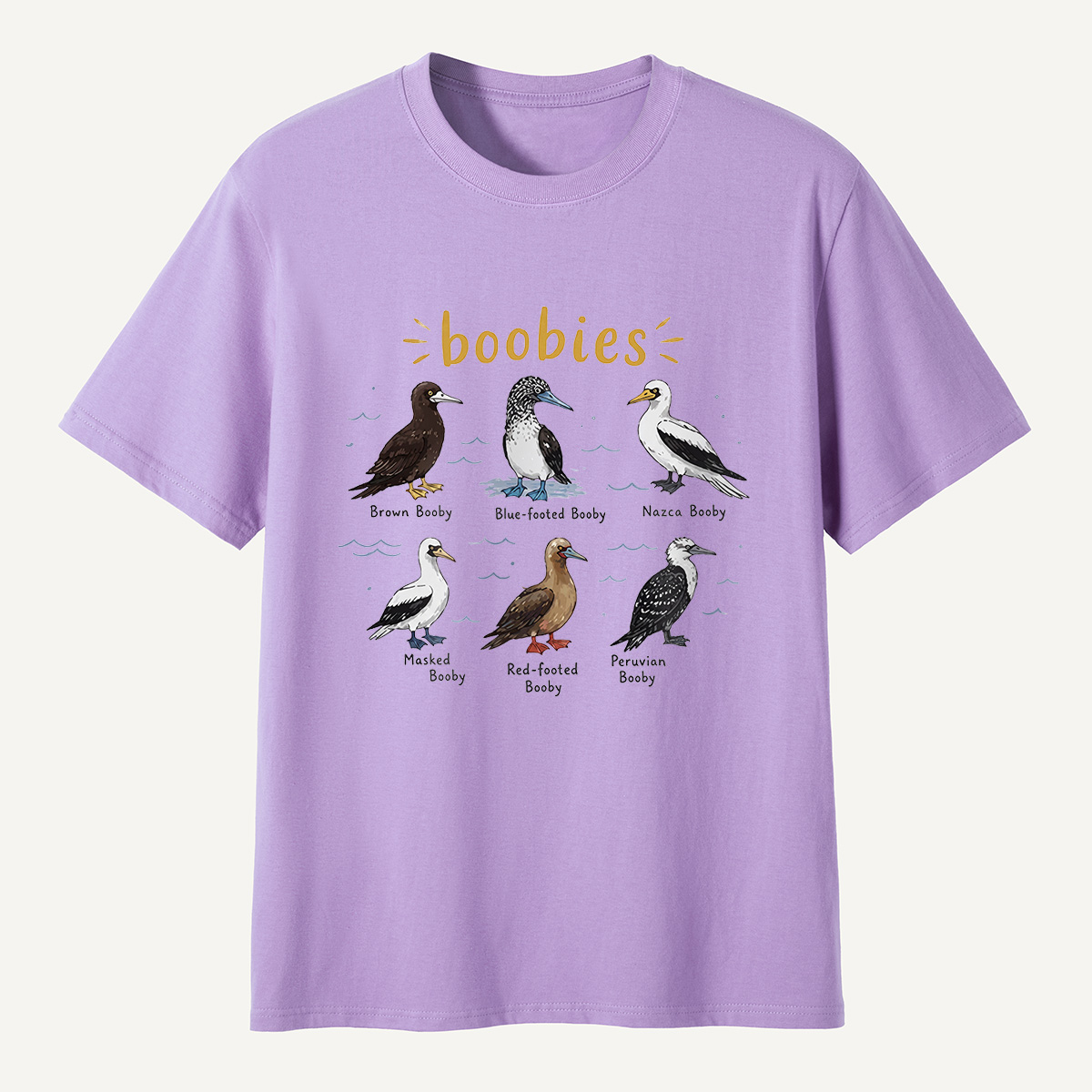 MDCTBYWY26072002 Boobies Bird Species Guide T-Shirt