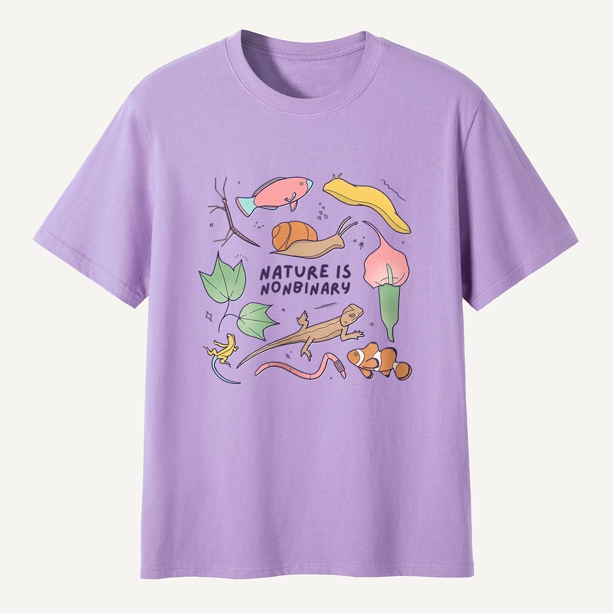 MDCTBYWY26072405 Nature is Nonbinary T-Shirt