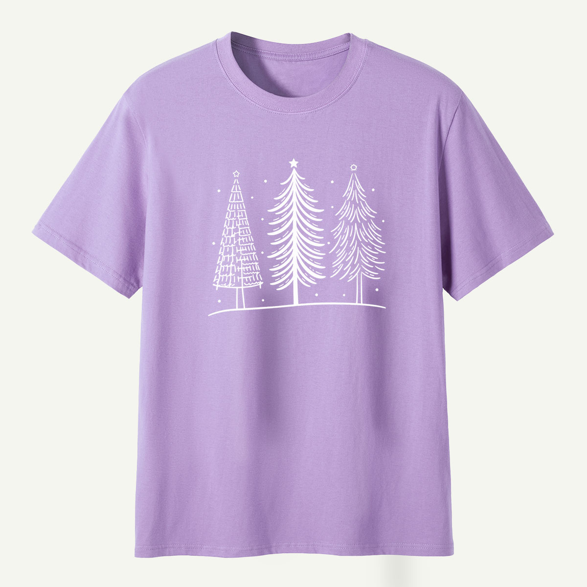 Hand Drawn Winter Christmas Tree Trio T-Shirt