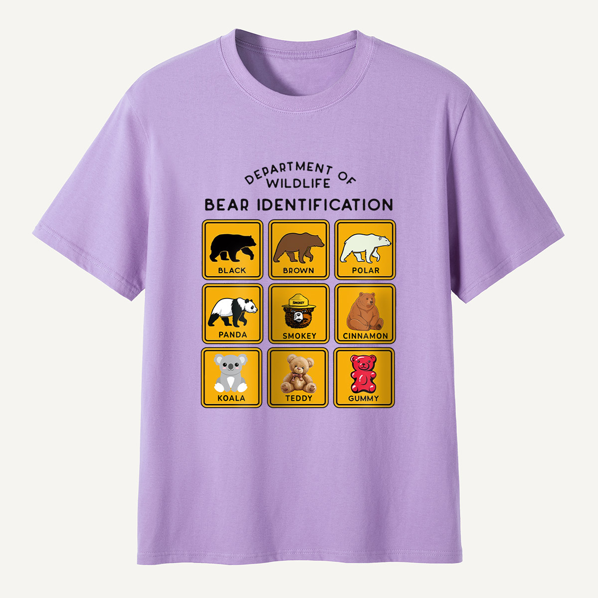Department of Wildlife Bear Identification Grid T-Shirt