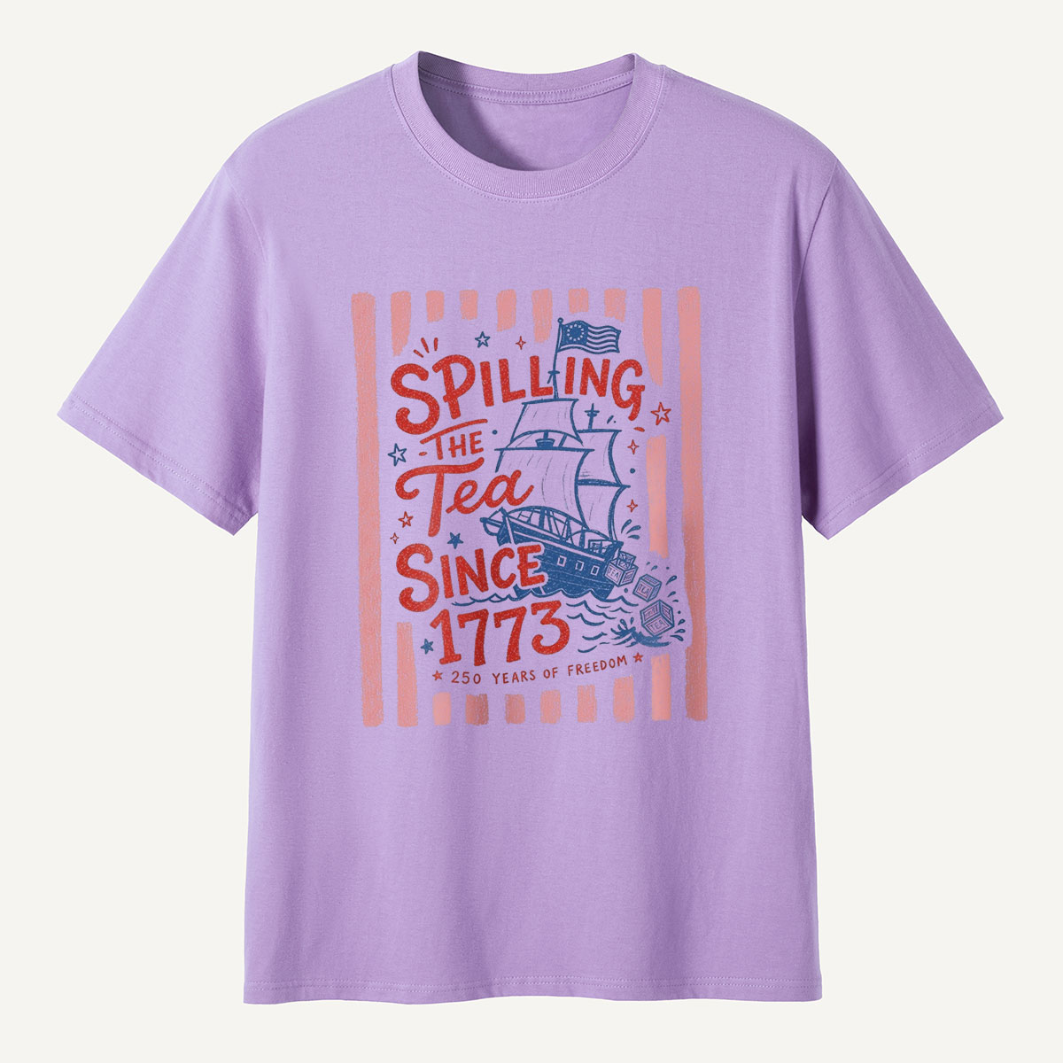 Striped Spilling The Tea Since 1773 T-Shirt